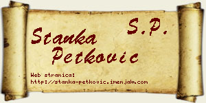 Stanka Petković vizit kartica